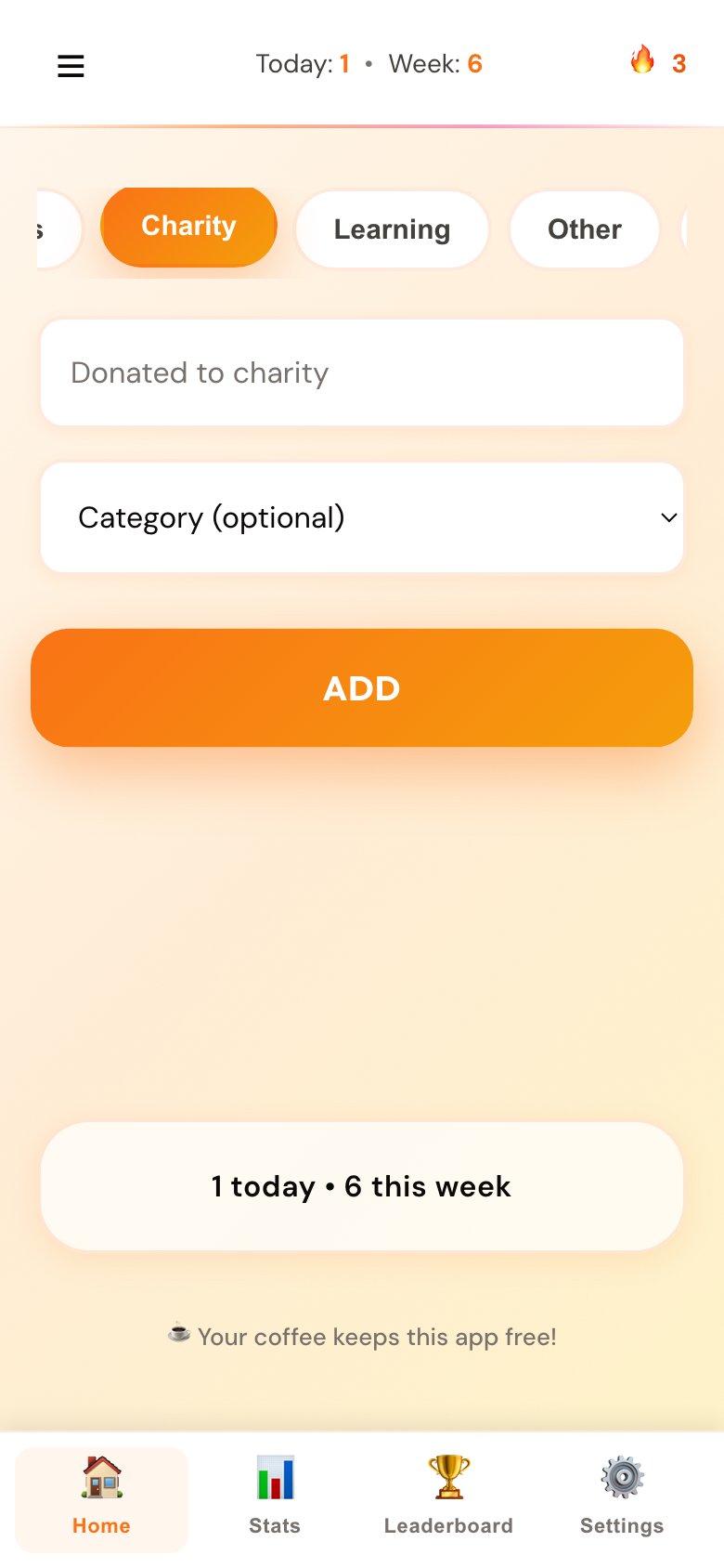 Good Deeds Tracker Screenshot